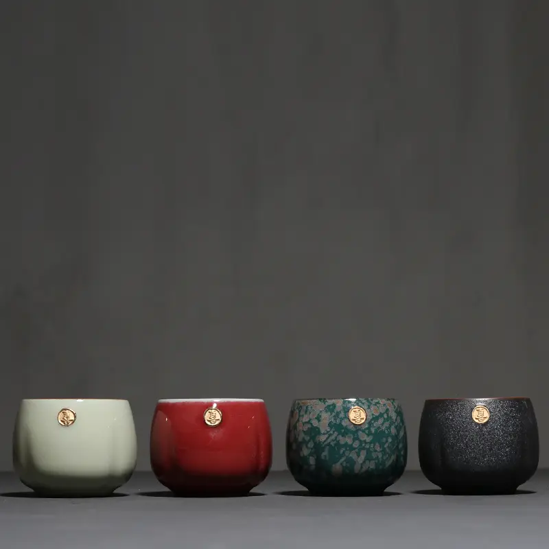 Retro kiln changed stoneware master cup set