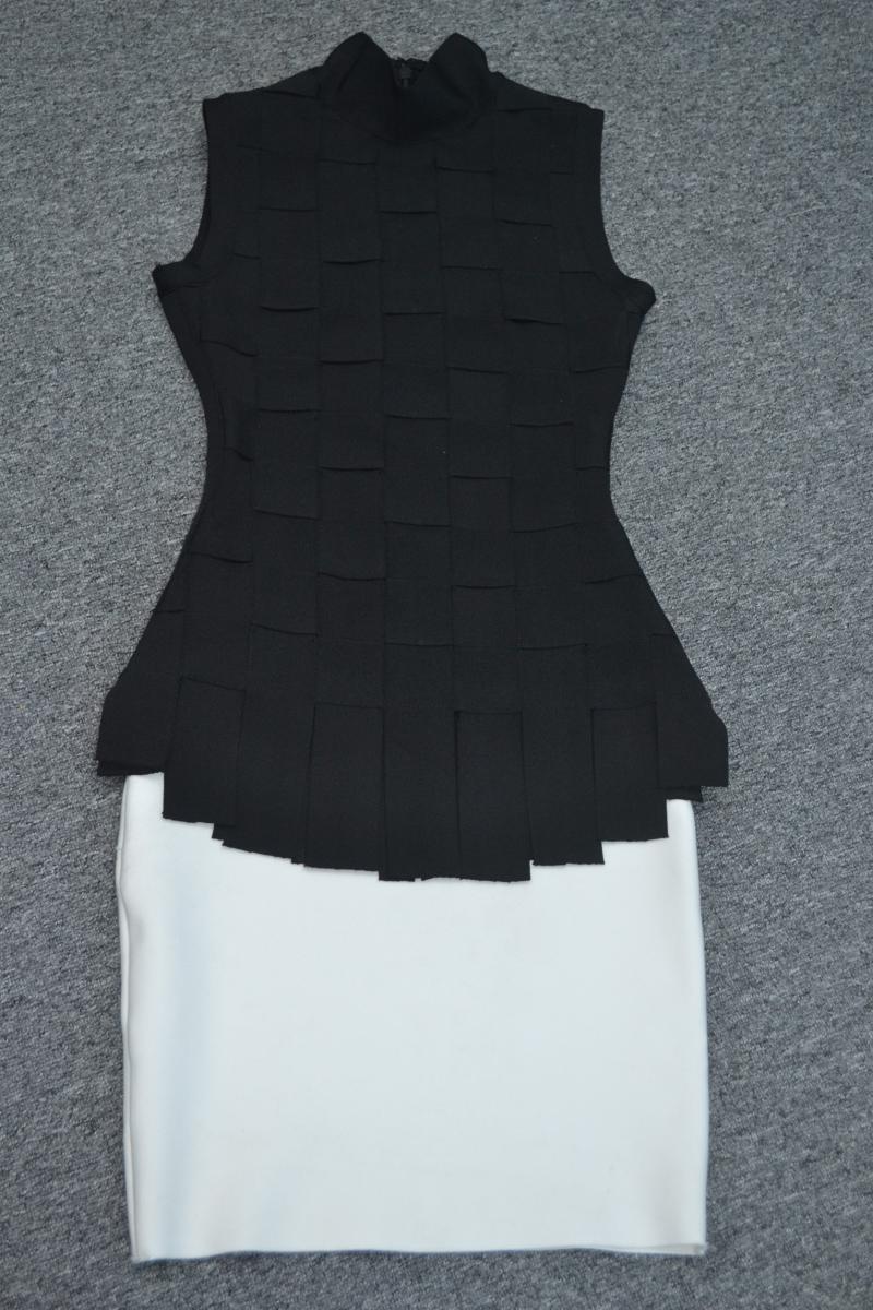 Sleeveless Plaid Two-Piece Gown, picture 6 of 6