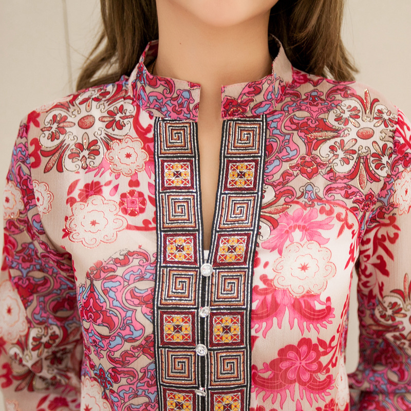 Women's Ethnic Style Dress Chiffon Shirt