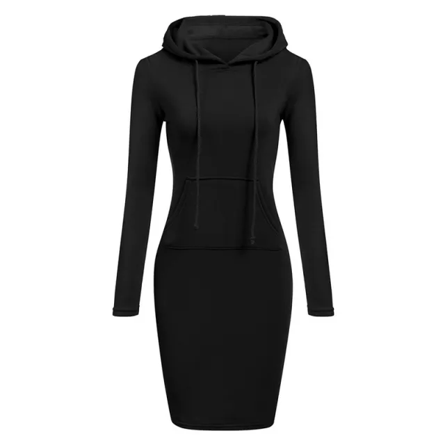 Mid length hooded sweatshirt 2 Black - Shop at LoveMi