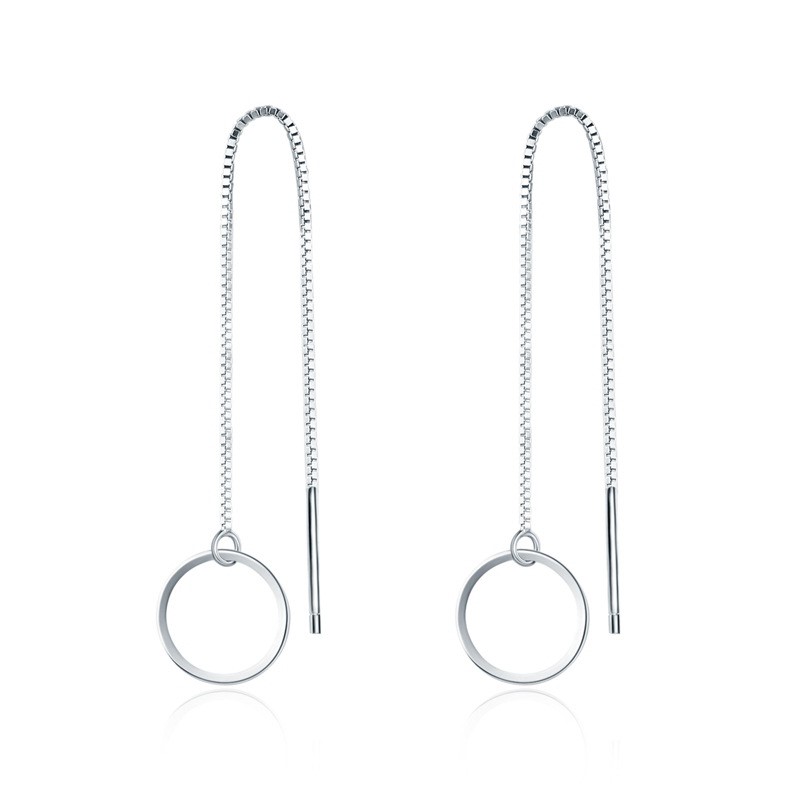 Simple and fashionable pure silver earrings