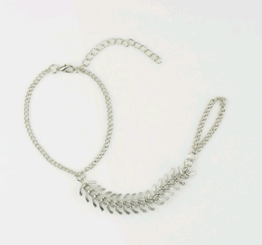 Punk fish bone bracelet back link bracelet