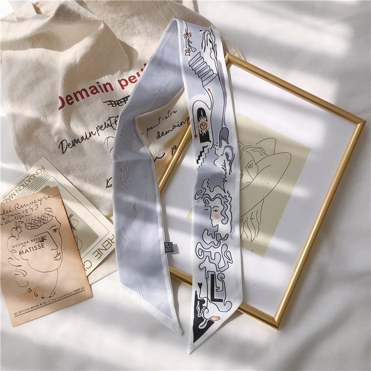 Handle Small Silk Scarf Headband Ribbon Scarf