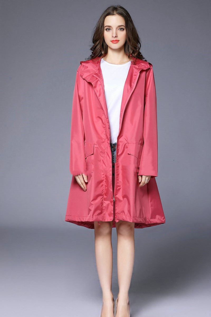 Waterproof and Breathable Hiking One-piece Raincoat