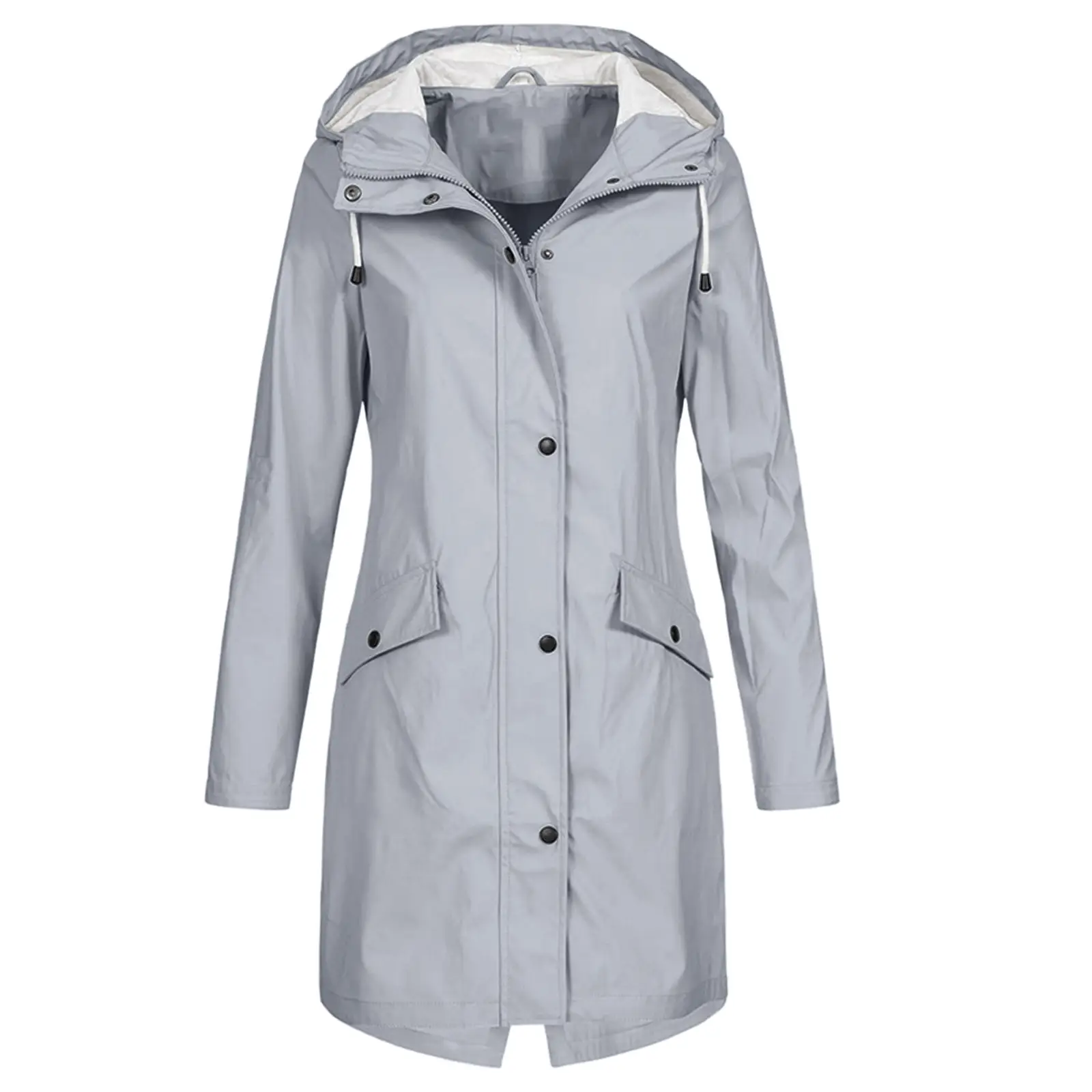 Hooded Windbreaker Women's Lightweight Outdoor Casual Mid-length Coat Leisure Clothing
