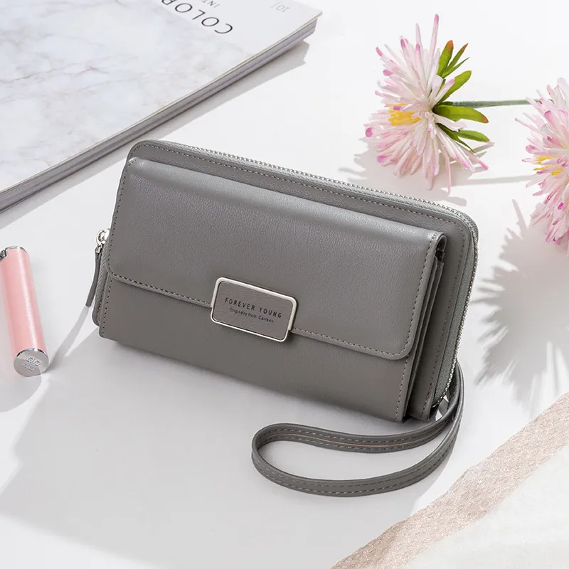 Large capacity stylish long wallet - Grey