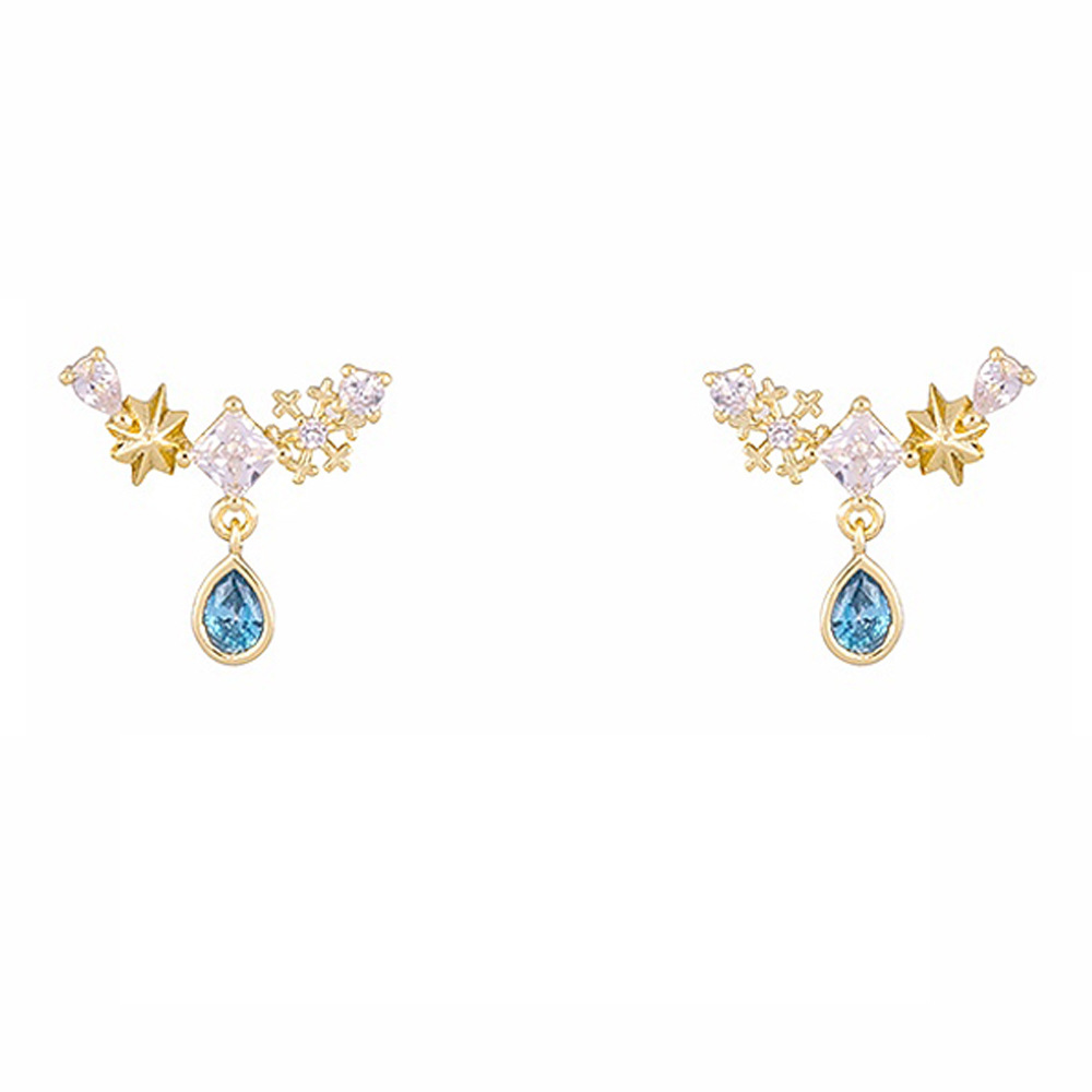 Zircon earrings temperament star earrings