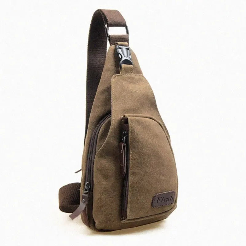 Casual Men Chest Pack Canvas Crossbody Bags for Men