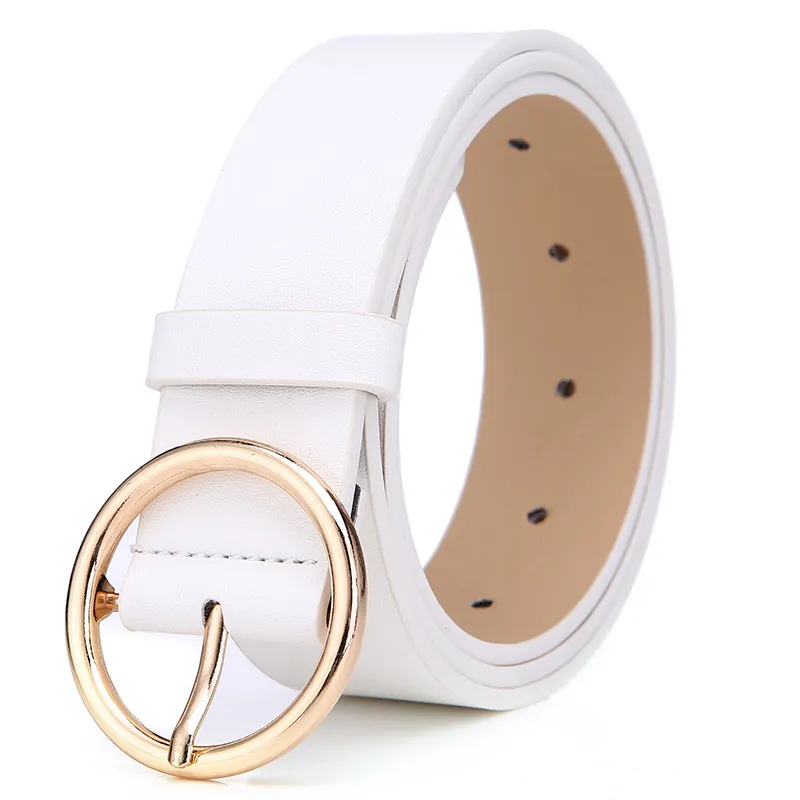 Round belt personalized Korean belt - White
