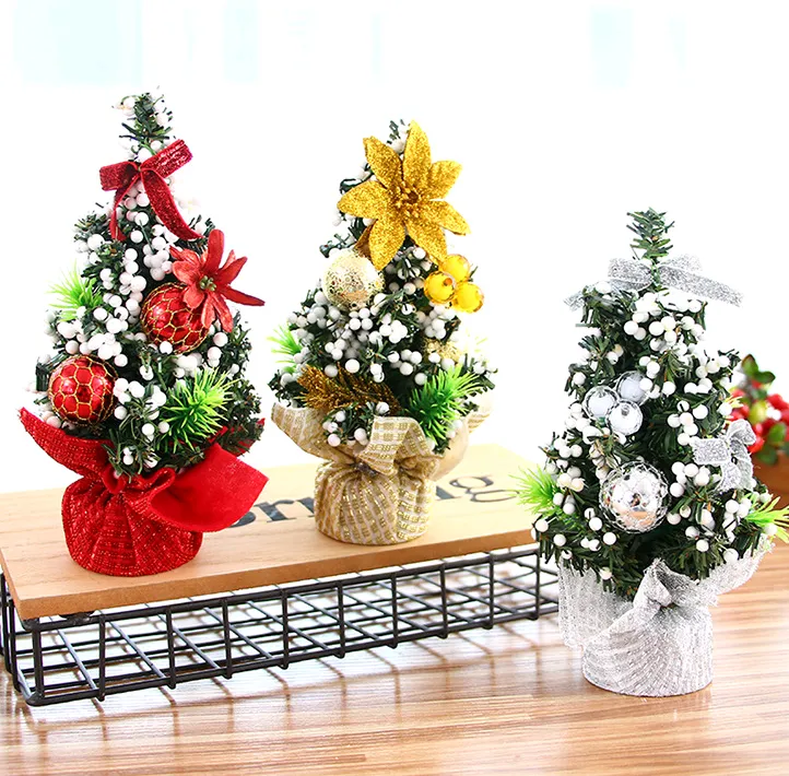Christmas Ornaments Tree 20cm Mini Christmas Decoration Tree Christmas Day Mall Decoration Desktop Ornaments Small Tree – image 3