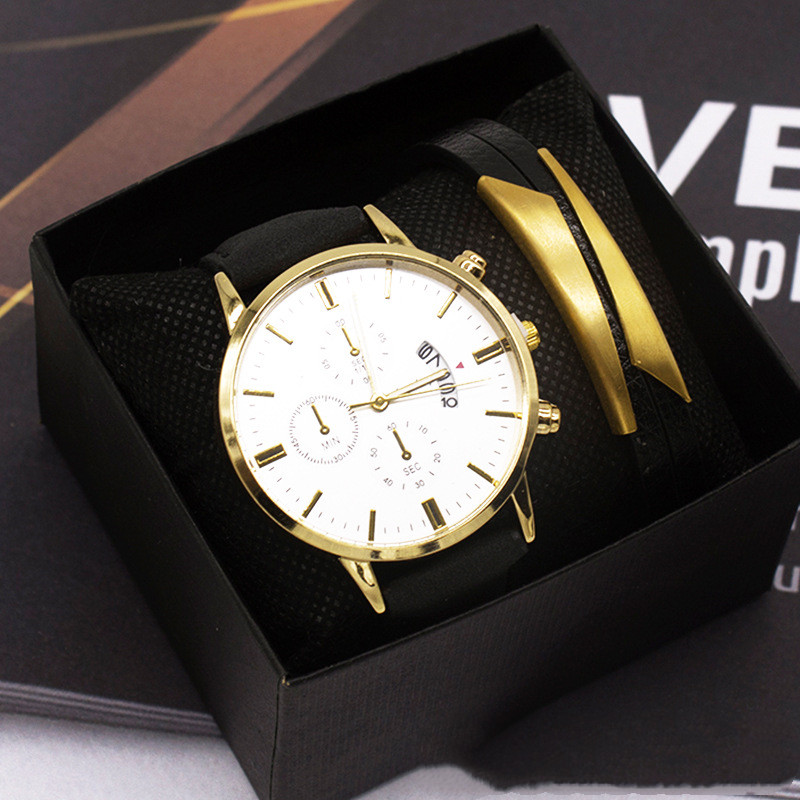 Two-Piece Alloy Quartz Calendar Watch, picture 4 of 5
