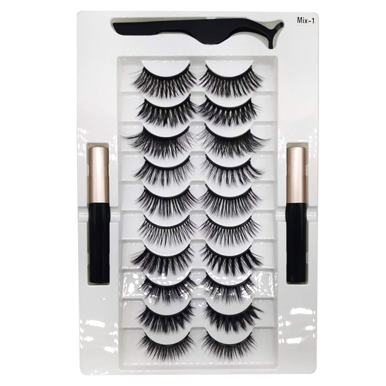 Magnetic Liquid Eyeliner Eyelash Natural Set