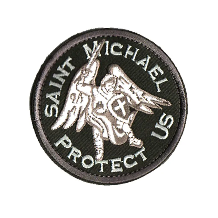 Embroidery, Armband, Double-sided VelcroCloth Label - Round Black Grey