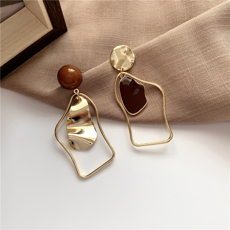 Retro earrings geometric irregular drip earrings