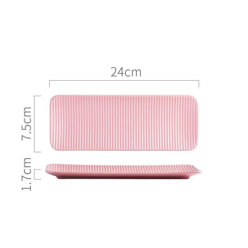 Japanese Creative Sushi Plate Pottery Long Plate