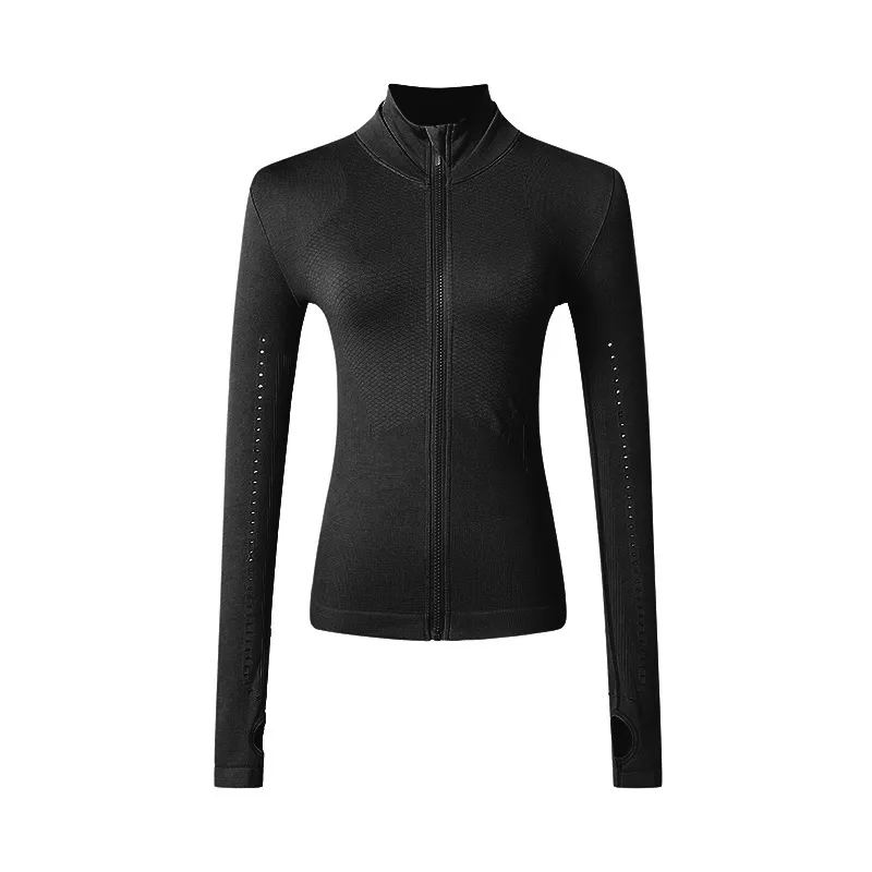 Quick-drying yoga wear running fitness sports top - Black