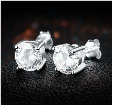 S925 Sterling Silver Four-claw Zircon Earrings