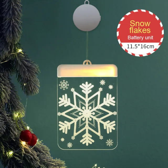 Creativity Christmas Decoration USB Lights LED Battery Lights Bells Elk String Lights 3D Acrylic Board Hanging Lights Multicolor Battery - Shop at LoveMi