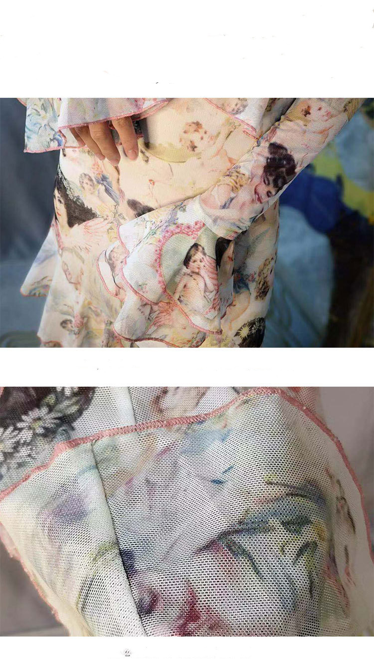 Lotus leaf stitching dress