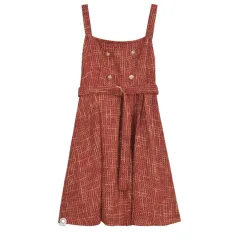 Plaid dress autumn and winter - Red Dress - View 1