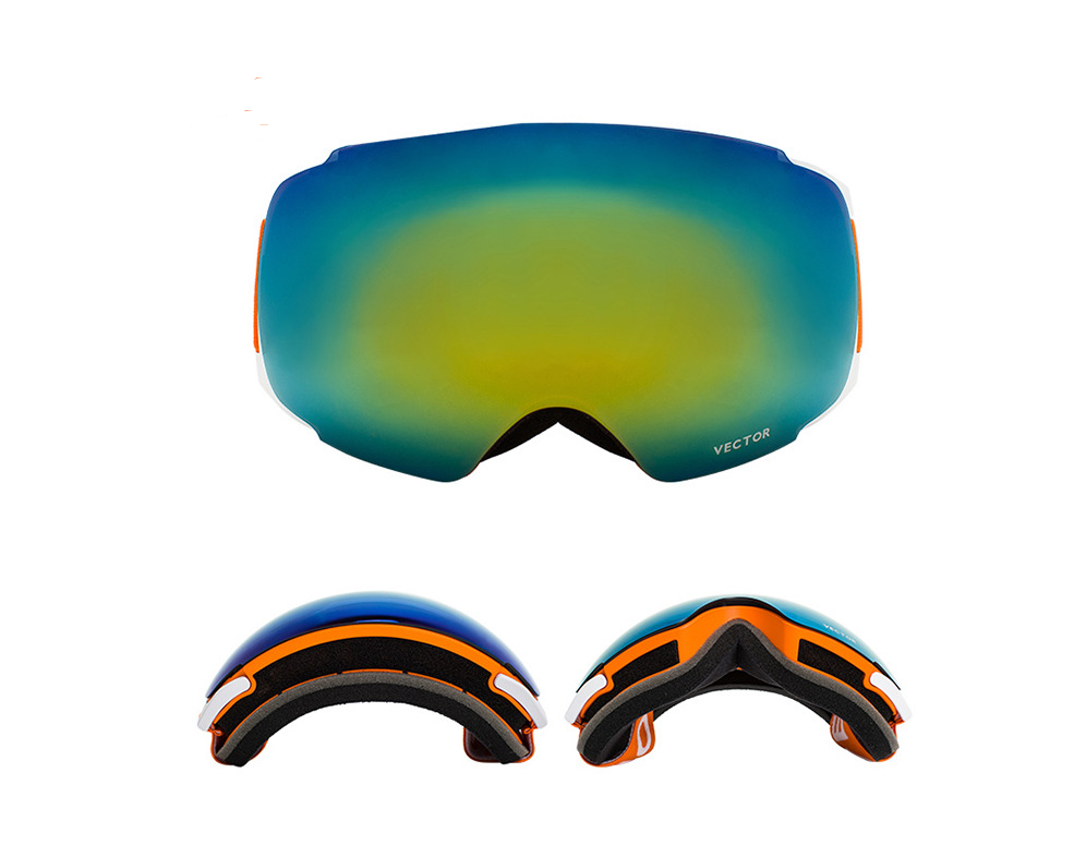 Compass ski glasses for men and women double-layer lens anti-fog spherical surface with magnets can be changed mountaineering goggles — foto 4