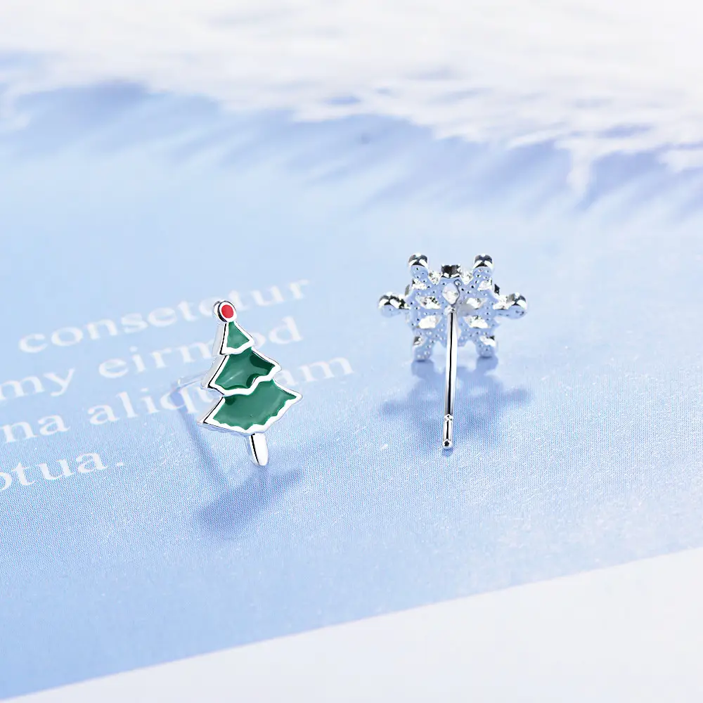 Sweet And Lovely Elk Snowflake Personalized Earrings