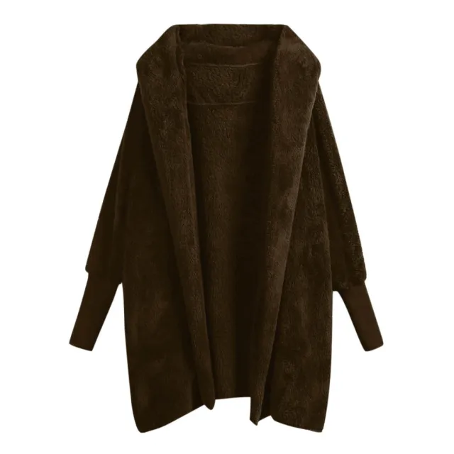 Reversible fleece hooded threaded cuff coat Coffee - Shop at LoveMi