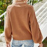 Round neck pullover sweater
