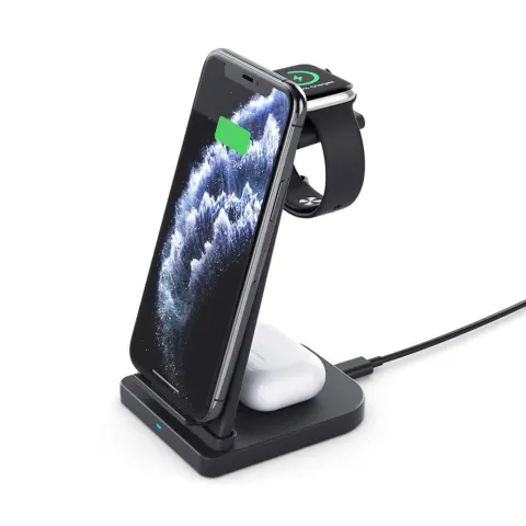 Versatile Foldable 3-In-1 Wireless Charger for Mobile Phone