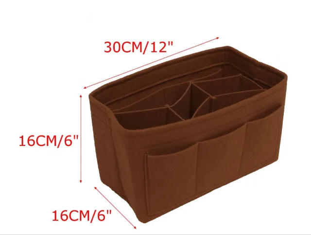 Felt cosmetic bag fashion simple felt multi function bag in the package cosmetic storage bag Brown - Shop at LoveMi