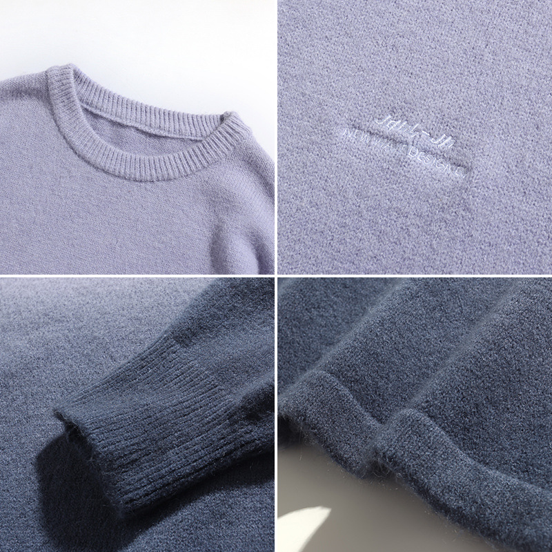 Loose alpaca embroidered sweater