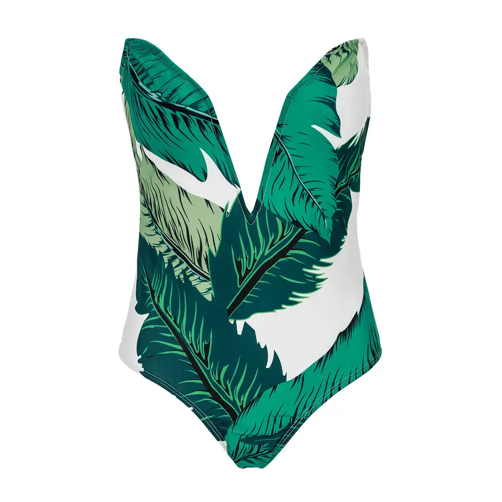Women's V-neck Wrapped One-Piece Swimsuit