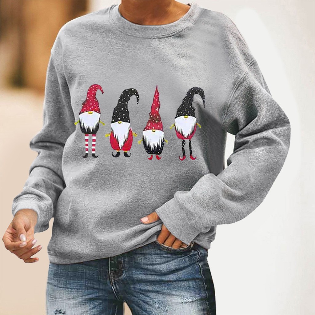 Christmas tree long sleeve round neck sweater