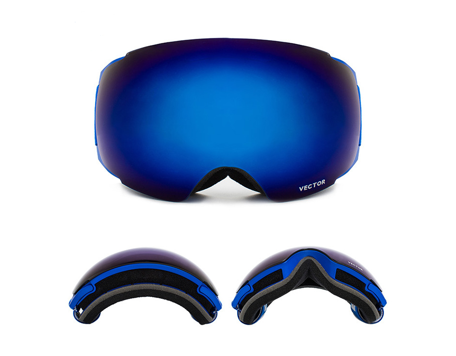 Compass ski glasses for men and women double-layer lens anti-fog spherical surface with magnets can be changed mountaineering goggles — foto 5