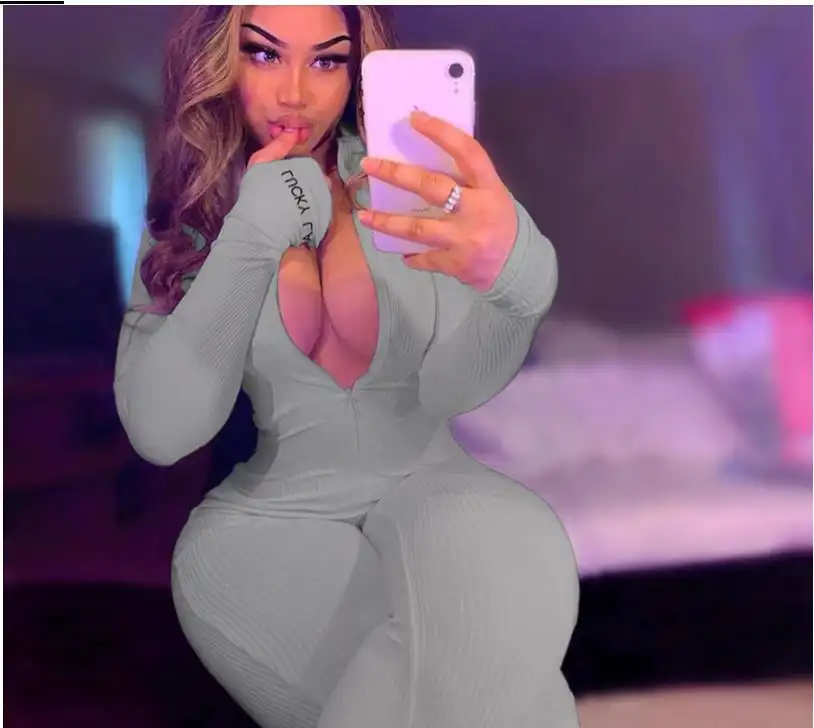 High collar embroidered thread fitness Jumpsuit