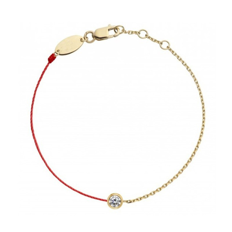 Single diamond red string bracelet