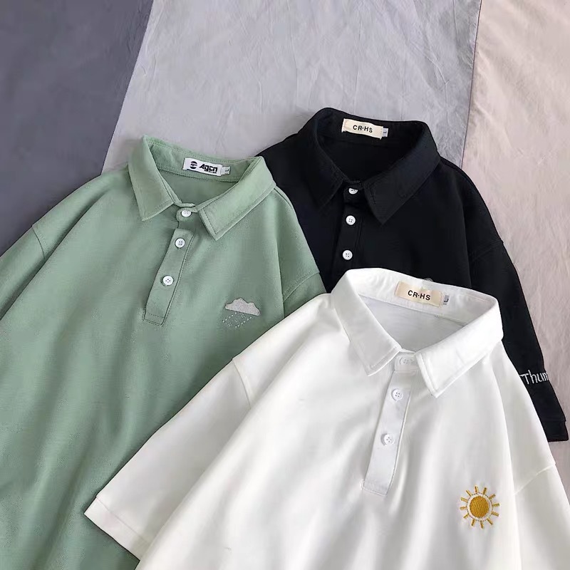 Women's Loose Short Sleeve Summer Polo Shirt T-shirt