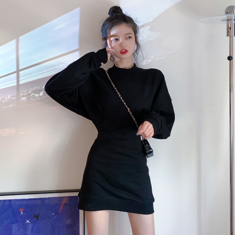Fashion Slim Waist  Sweater Ladies Dress