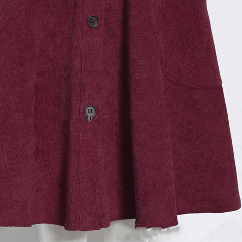 Corduroy button pocket skirt
