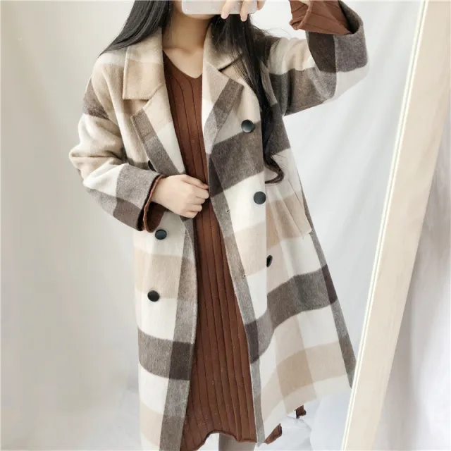 Women's double sided cashmere coat Camel - Shop at LoveMi