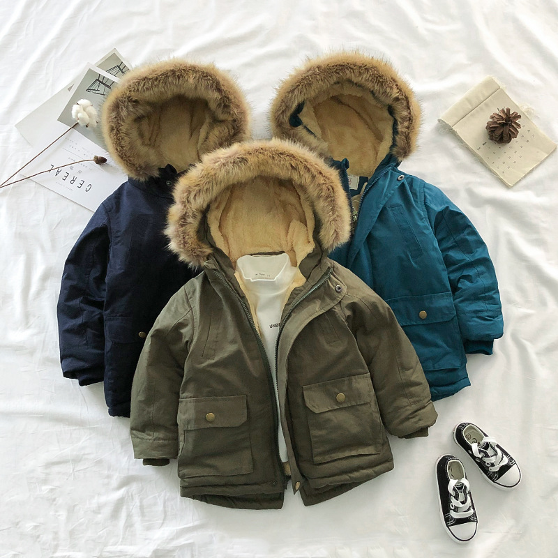 Hooded boys padded jacket children's padded jacket
