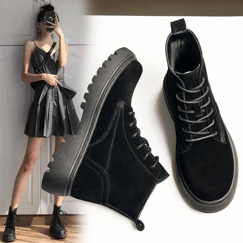 Cow leather Martin boots women's British style short boots