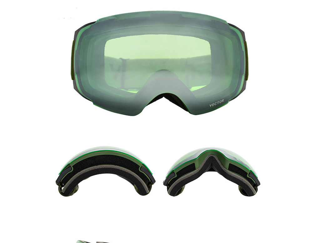 Compass ski glasses for men and women double-layer lens anti-fog spherical surface with magnets can be changed mountaineering goggles — foto 10