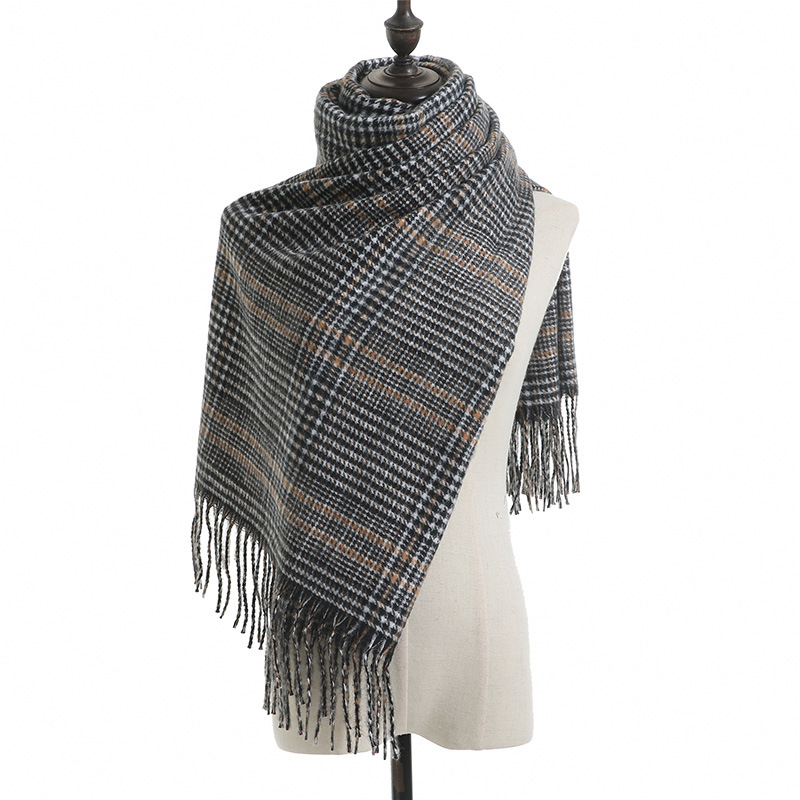 European And American Street Fringed Cashmere Scarf