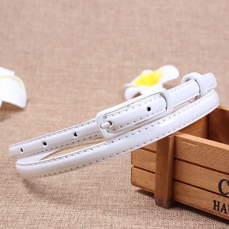 Women's pin buckle candy color belt - White