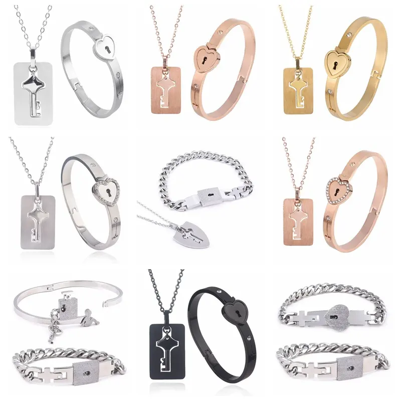 Fashion Jewelry Titanium Steel Couple Love Lock