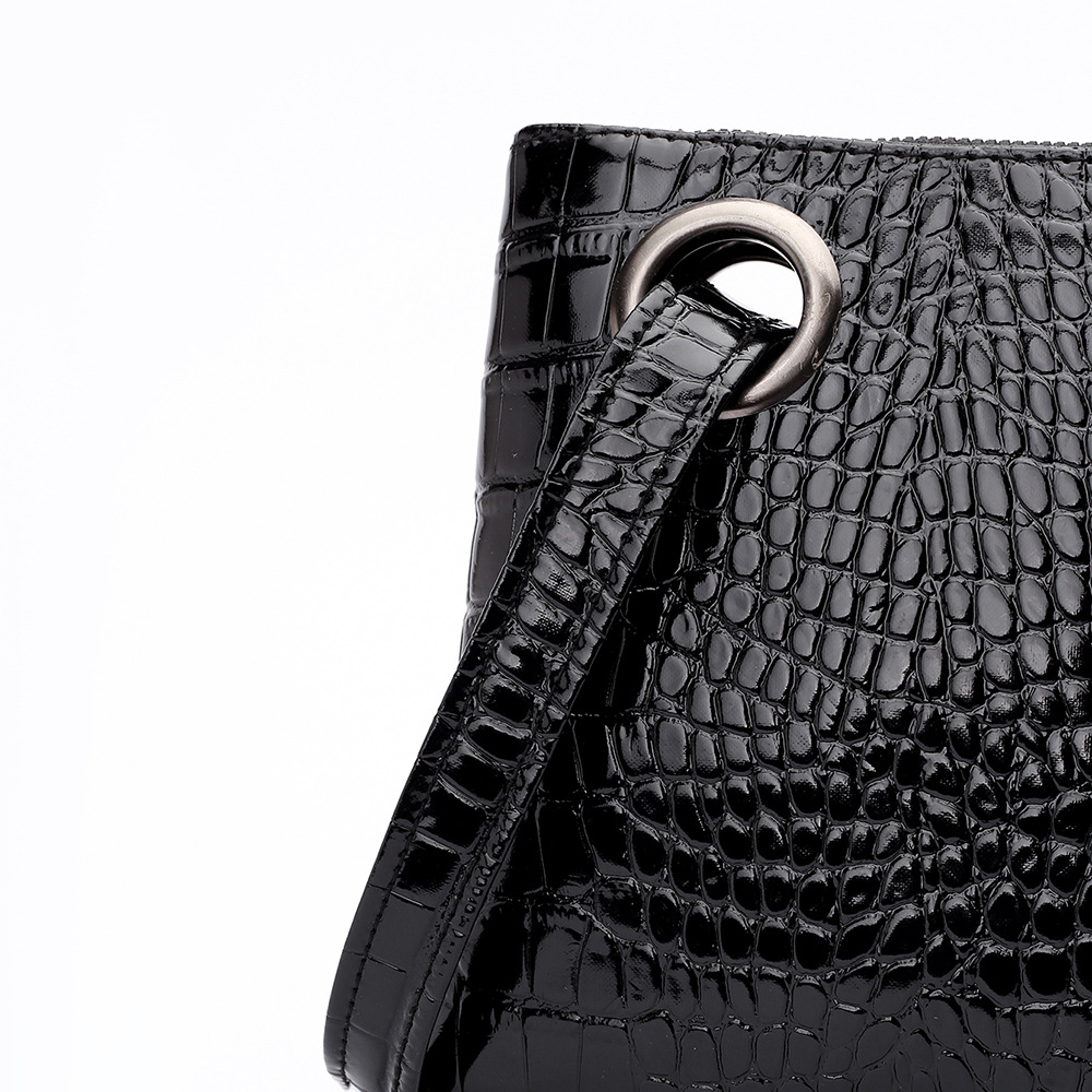 PU stone pattern bright face clutch