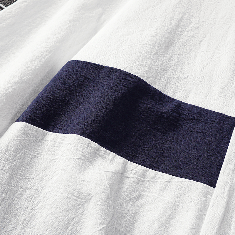 Japanese Retro Cotton and Linen Short-sleeved Shirt