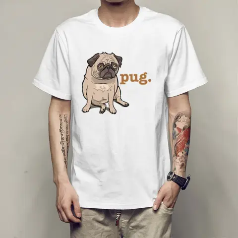 Personality Spoof Pug Men T-shirt
