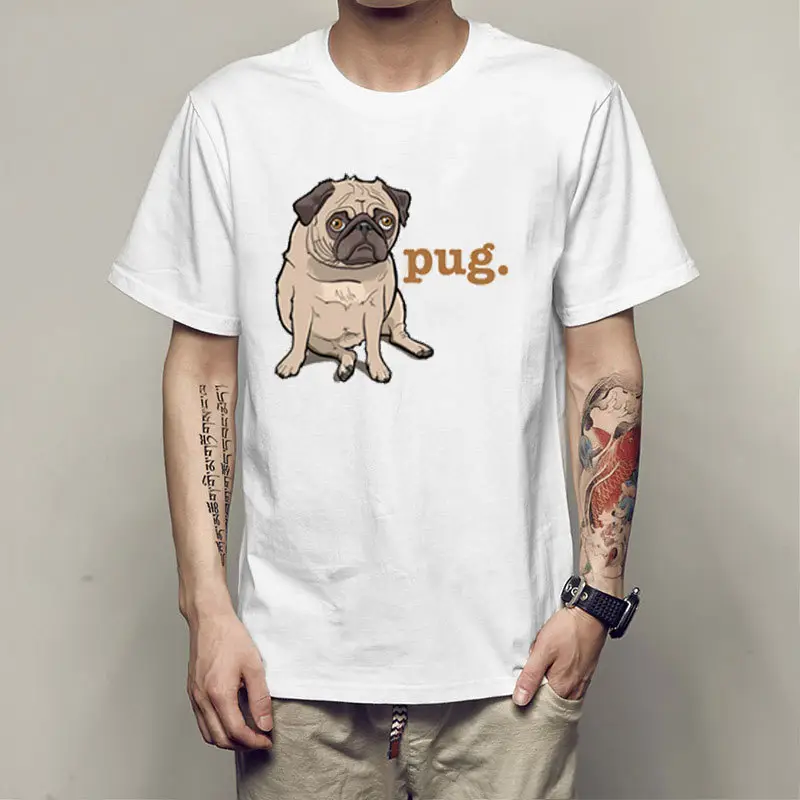 Personality Spoof Pug Men T-shirt